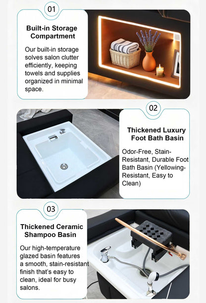 Multifunctional electric shampoo bed