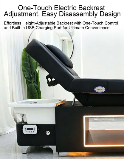 Multifunctional electric shampoo bed
