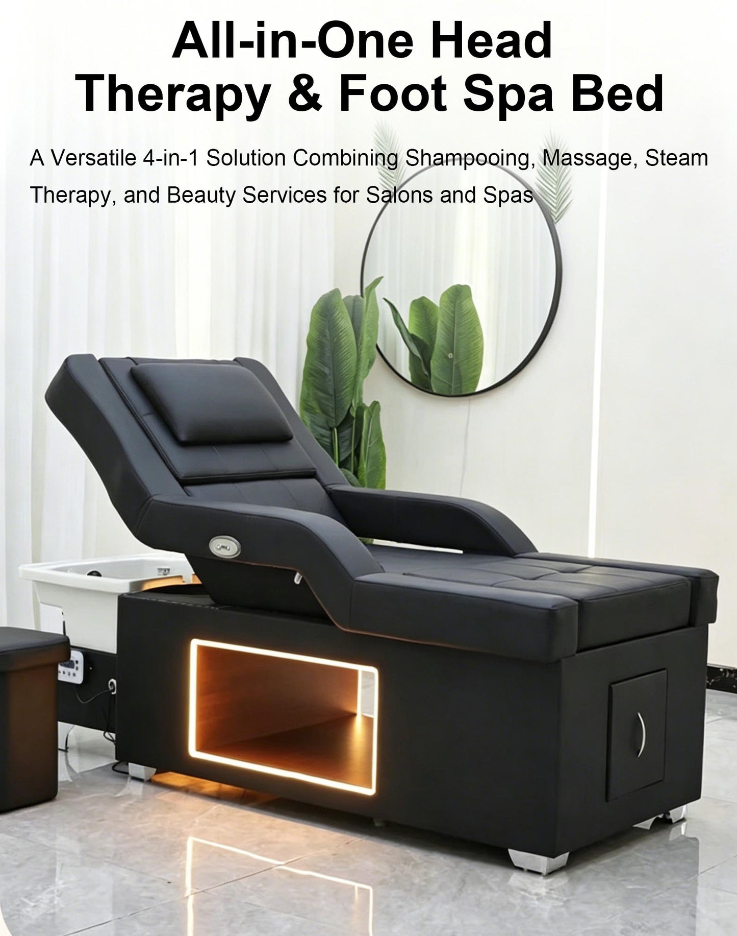 Multifunctional electric shampoo bed